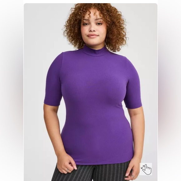EUC BLACK Torrid size 4 rib knit top they only had stock picture of it in purple - Picture 2 of 5